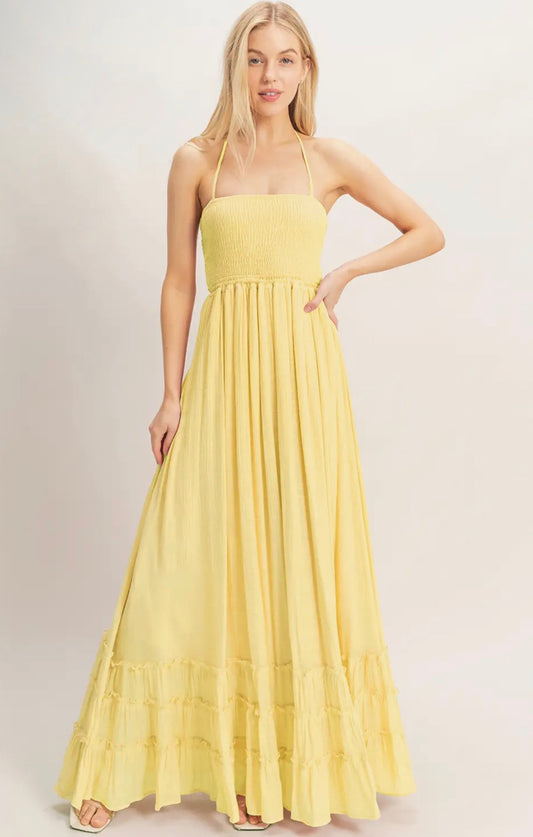 Sunshine Halter Maxi Dress