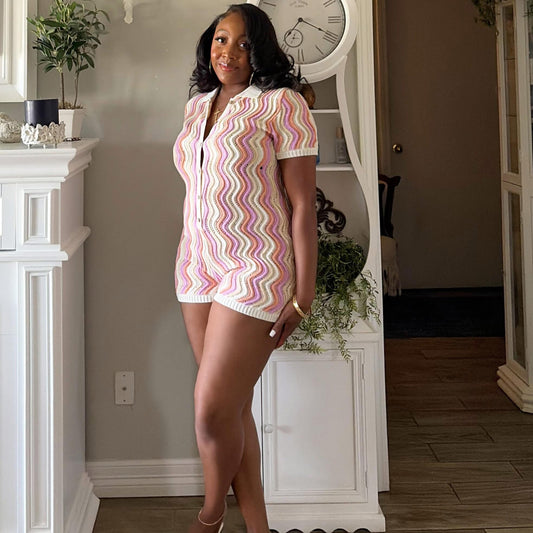 Keri Romper (Pink/Multi)  (Medium Only)