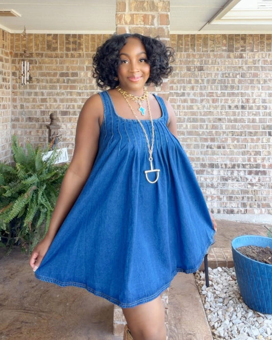 Savannah Denim Dress (Medium Denim)