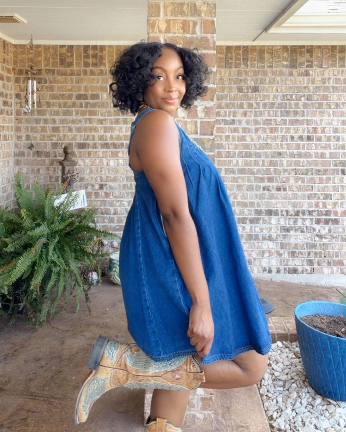Savannah Denim Dress (Medium Denim)