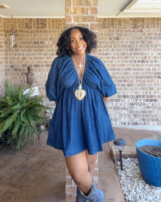 Delilah Denim Dress (Dark Denim)